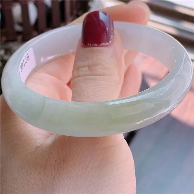 

zheru Jewelry Natural light colored Myanmar Jade 54mm-62mm bracelet Princess jewelry bracelet for Girlfriend for Mom