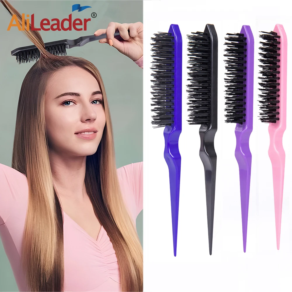 

Парикмахерские кисти для волос, нейлоновая, тонкая, дразнящая волосы, Расческа с крысиным хвостом для расчесывания спины, трехрядная щетка для волос