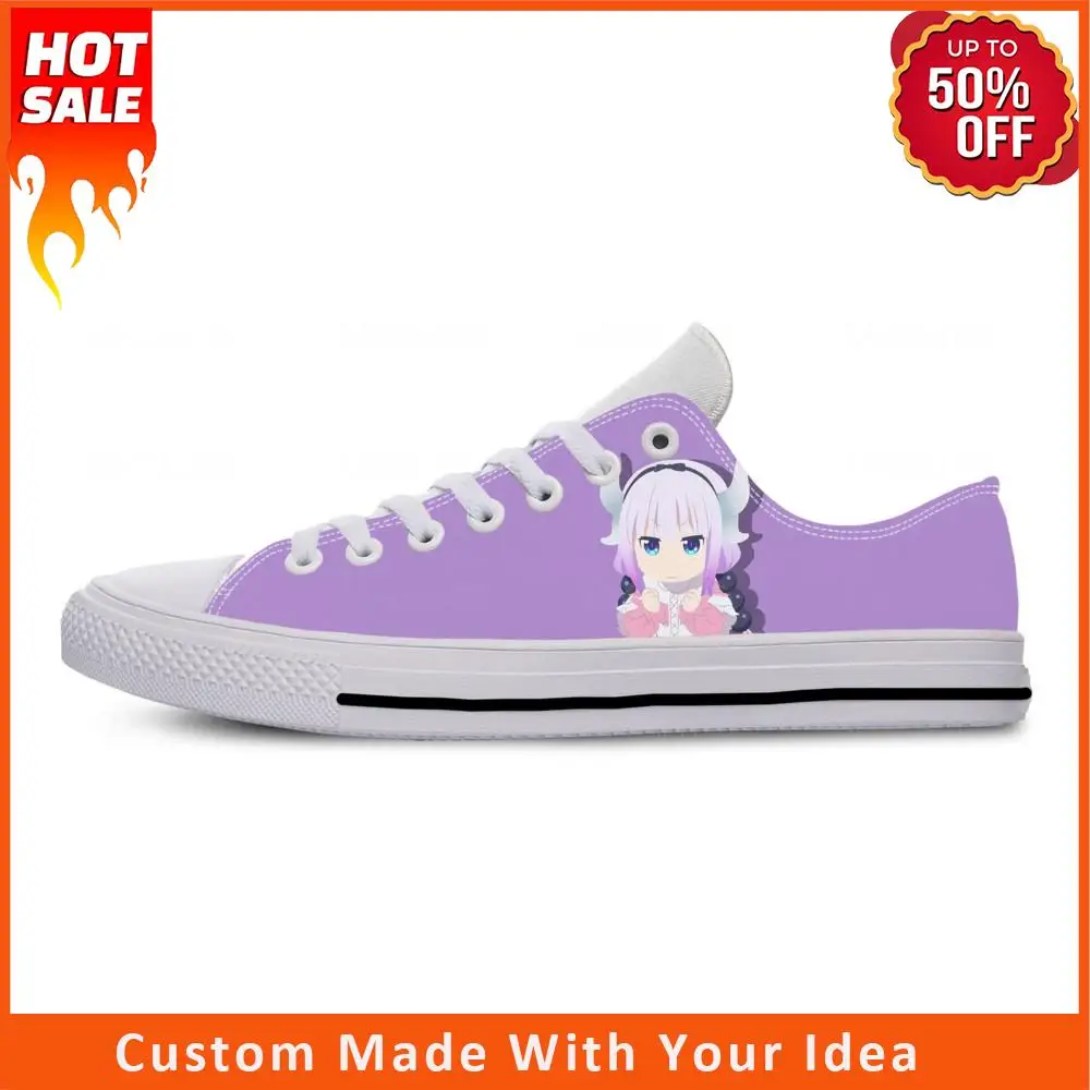 

Anime Manga Miss Kobayashi Dragon Maid Kanna Kamui Casual Cloth Shoes Low Top Lightweight Breathable 3D Print Men Women Sneakers