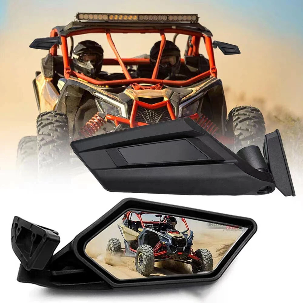 

Durable UTV Side View Mirrors Rearview Mirror Adjustable for Can Am Maverick X3 Max R X3 R For Suzuki King Quad 450 Quadracer