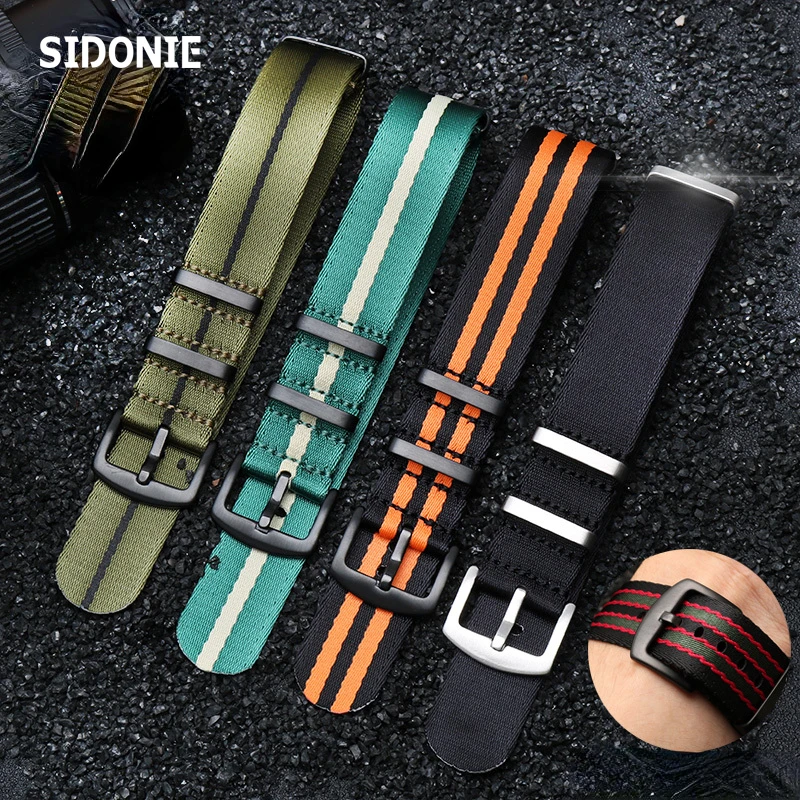 

Sweat-Proof Sports Nylon Watch Strap for Rolex Water Ghost Omega Seiko Citizen Ghost Party Watchband 007 Concas 20 22mm Male