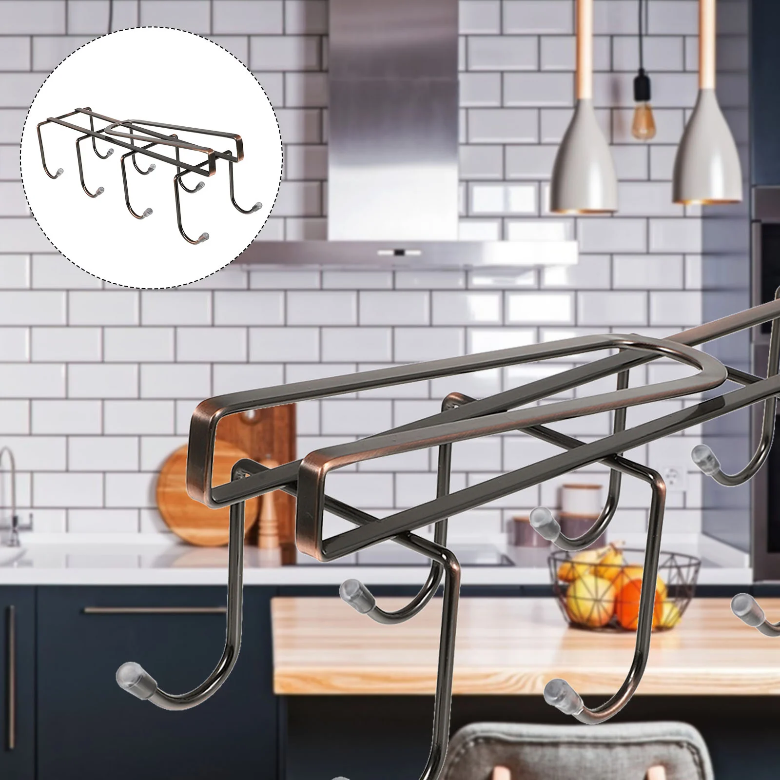 

Household Cupboard Hook Iron Cooking Utensil Hanger Hanging Cup Draining Rack