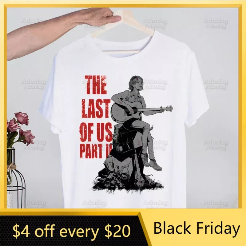 

The Last of Us Joel Ellie Harajuku T-shirts Summer Men Hip Hop Funny Print Tshirt Streetwear T Shirt Short Sleeve Tee Top