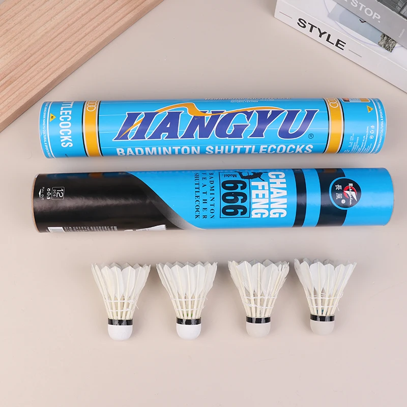 1Tube 12 шт. воланы для бадминтона с утиными перьями начинающих тренировочные мячи