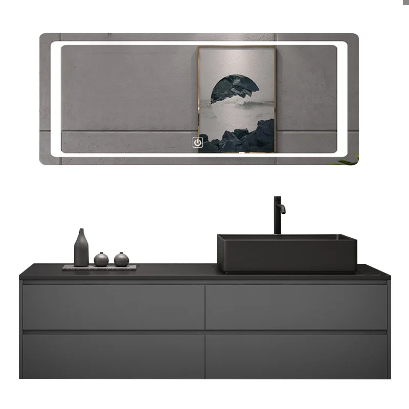 Armario de baño de estilo nórdico, mueble de baño minimalista y moderno,...