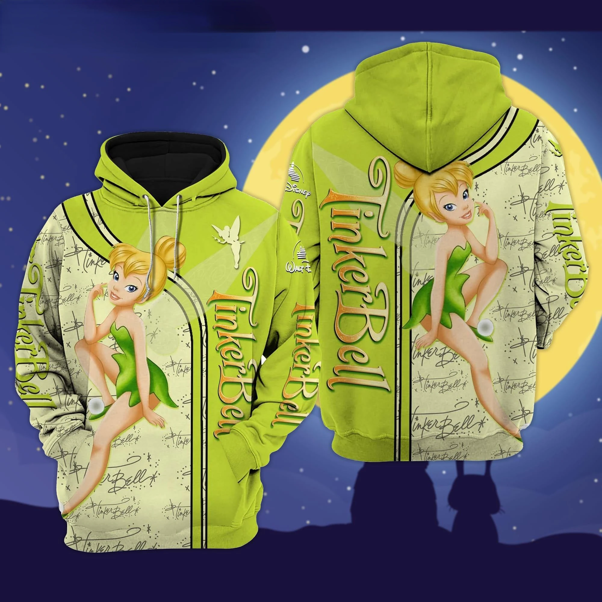 

Tinker Bell Christmas Disney Cartoon 3D Hoodie Zip Hoodie