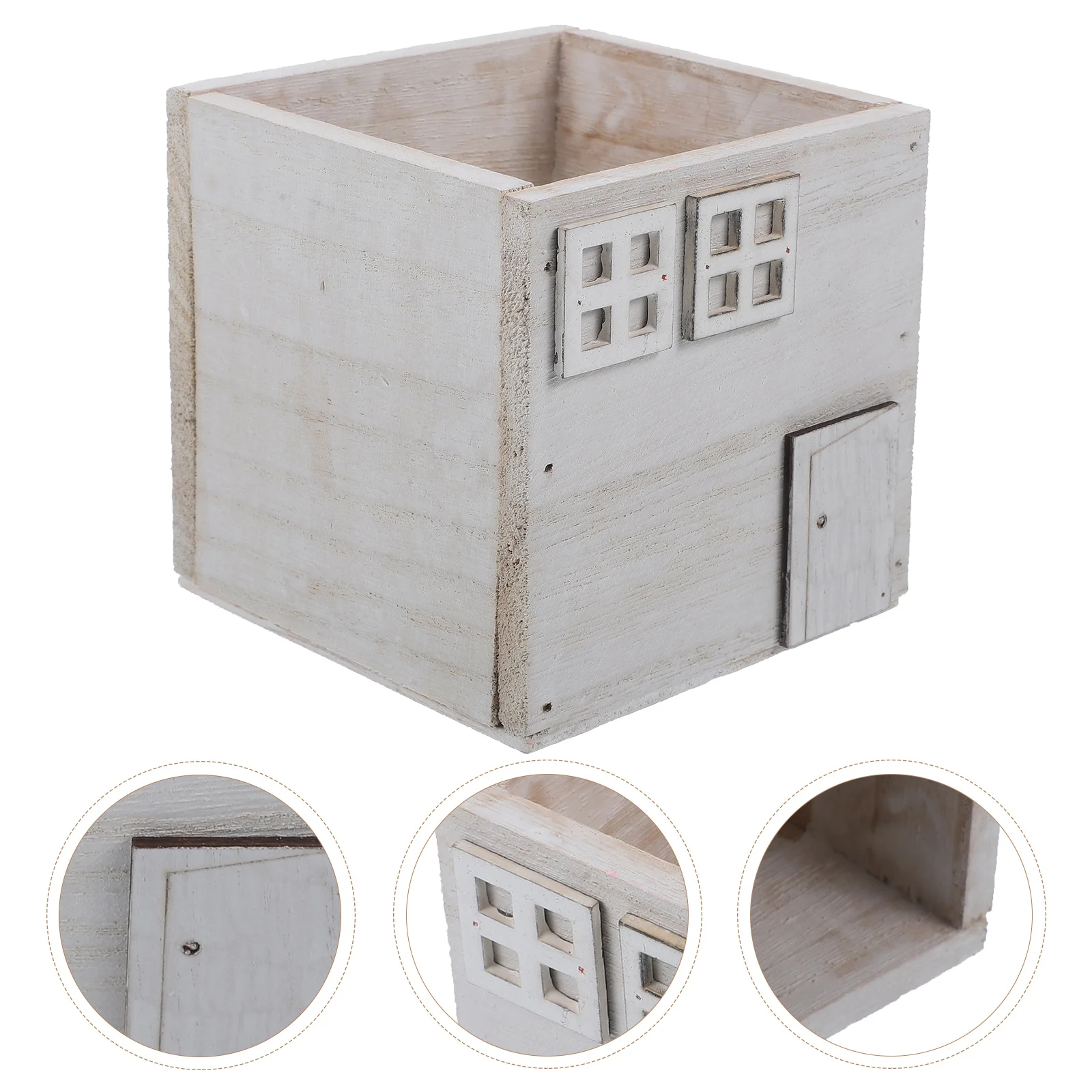 

Wood Flower Container Decorative Flower Pot Small Wooden Planter Rustic Artificial Flower Planter