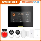 Комплекты сигнализации Staniot F900 Tuya, беспроводные, Wi-Fi, 4G, для умного дома, для IOS и Android, с емкостным сенсорным экраном 4,3 дюйма