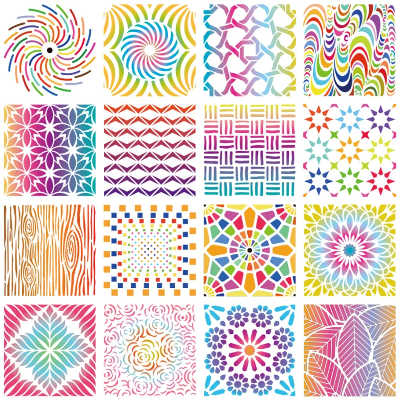 

4pc Mandala Geometry Stencil DIY Layering Wall Scrapbook Journal Stamp Decorative Coloring Embossing Painting Template Reusable