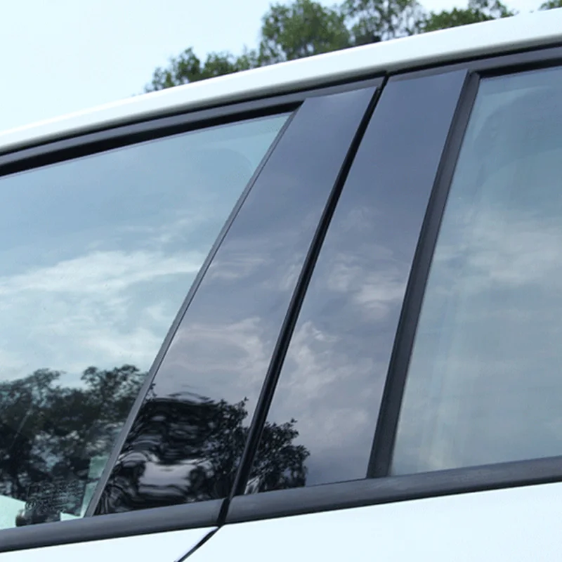 

1 комплект 6 шт. автостайлинг черное серебряное углеродное волокно эффект оконные стойки Крышка отделка для Porsche Cayenne автомобильные аксессуары