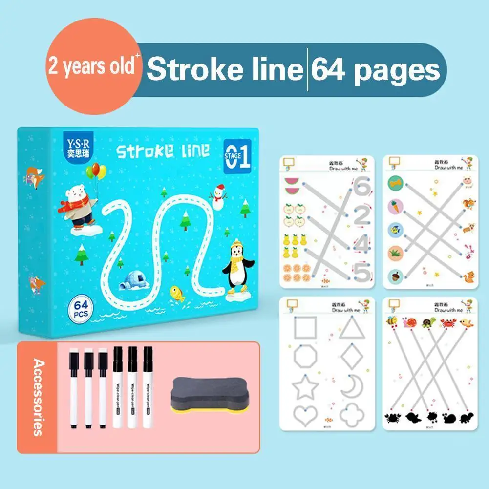 

Многоразовая тетрадь для каллиграфии, учебник для рисования, ручка для детей, стираемая, обучение концентрации, Обучающие игрушки, обучение A6u8