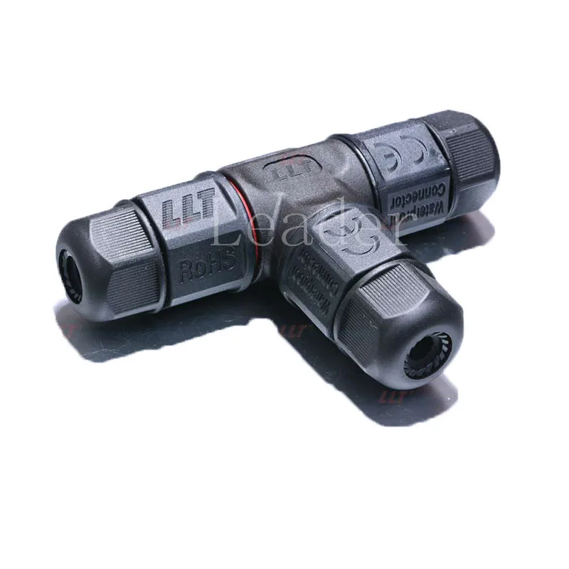

LEADER SOLAR 2pins/3Pins 250V 25-30A Waterproof IP68 Male and Female Electrical Connector Cable Size 10mmsq T-shaped 2-way Solar