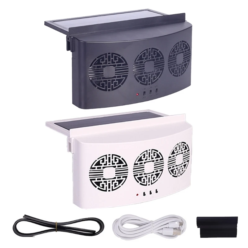 

Car Window Solar Ventilator USB Charging Solar Powered Fan Universal Car Cooler