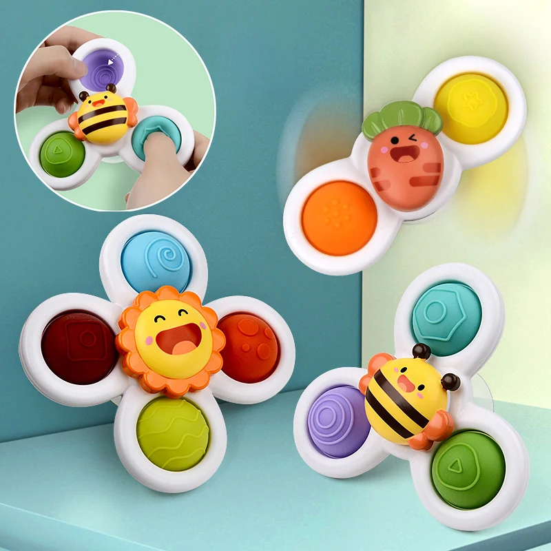 

Детский фиджет-Спиннер, игрушка для купания, мультяшная присоска, погремушки, прорезыватель