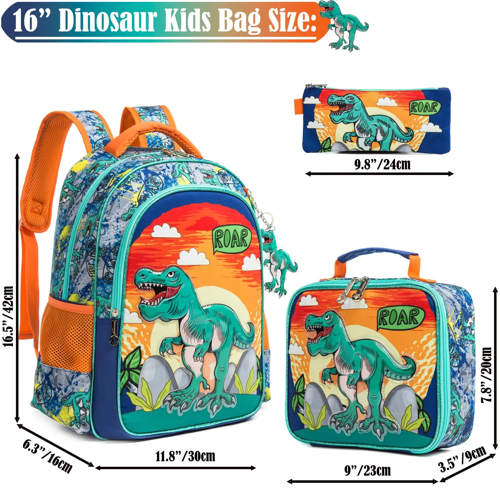 BIkab New Style School Bags Boys Astronautr Backpack School Bookbag for Boys Kids School Dinosaurs Kawaii Backpack Kids Backpack