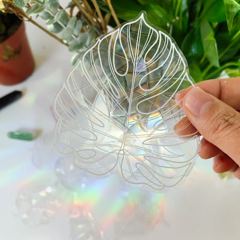 

[Home Decorations] Rps157 Cross-Border Colorful Suncatcher Rainbow Prism Electrostatic Glass PVC Anti-Collision Window Filming
