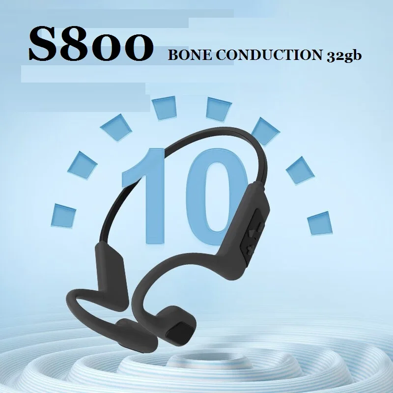 S800 Наушники для плавания с костной проводимостью, беспроводные наушники Bluetooth 360° ° Профессиональный объемный диапазон с шумоподавлением IPX8, водонепроницаемый, 32 ГБ (art.: 3920cd4fae2e7) - 3920cd4fae2e7