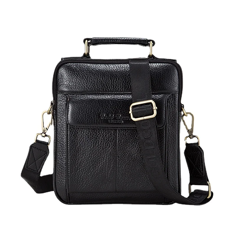 Norbinus Brand Genuine Leather Man Shoulder Bags Fashion Flap Cow Leather Messenger Bag for Male Men's Casual Tote Handbags