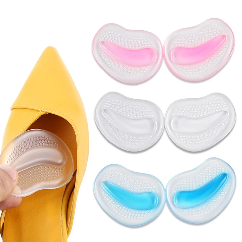 

D2TA 1Pair High Heel Soft Silicone Gel Cushions Anti-slip Insoles Front Pad Feet Shoe