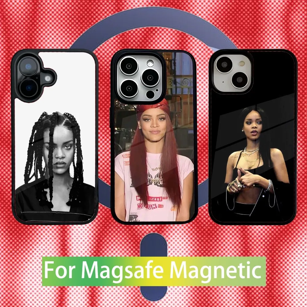 Чехол для телефона Singer R-Rihannaes iPhone 16 15 14 13 12 11 Pro Max Plus Mini New Magsafe с магнитной