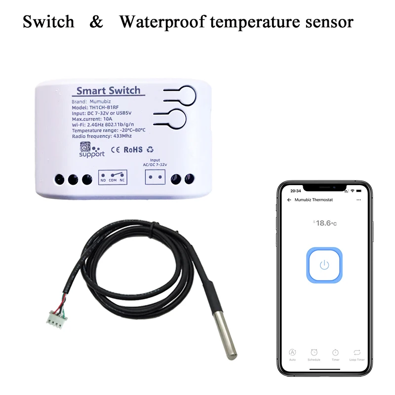 

EWeLink Датчик температуры и влажности mumubiz