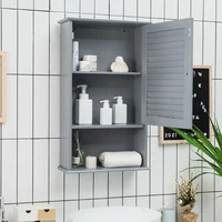 Bathroom Wall Mount Storage Cabinet Single Door with Height Adjustable Shelf Wall-mounted Design Suitable for Kitchen Bathroom