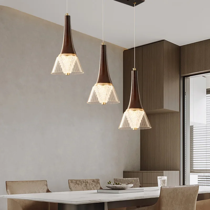 Home Decoration Lighting Self-Built Houses Villa Rotating Stair Light Restaurant Three-End Ceiling Lamp Bar Long Line Chande