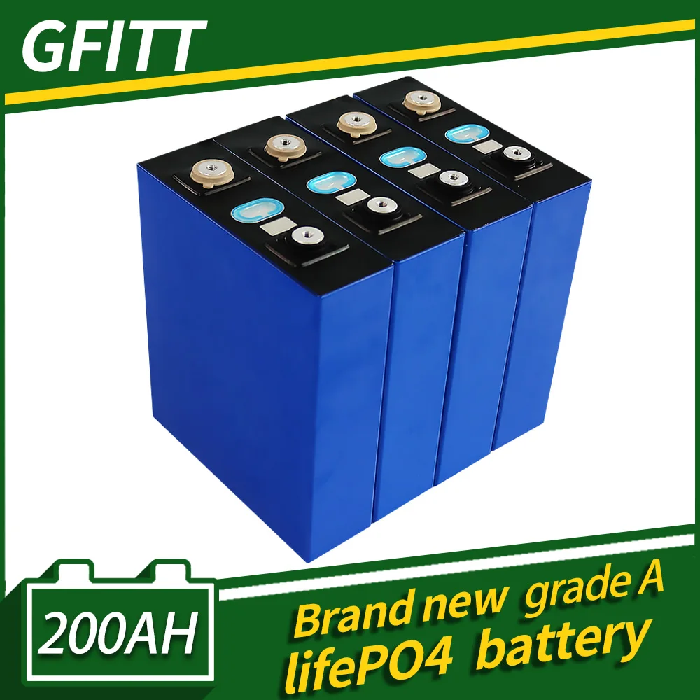 

8PCS 3.2V 200Ah lifepo4 battery diy rechargeable battery for Electric Touring car RV solar cell EU Tax exemption
