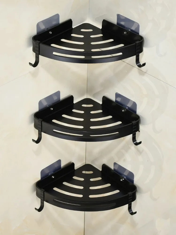 

Bathroom Storage Rack Nail-Free Unlimited Layer Spacing Wall Mount Adhesive Basket Toilet Corner Shelf Organizer Shower Caddy