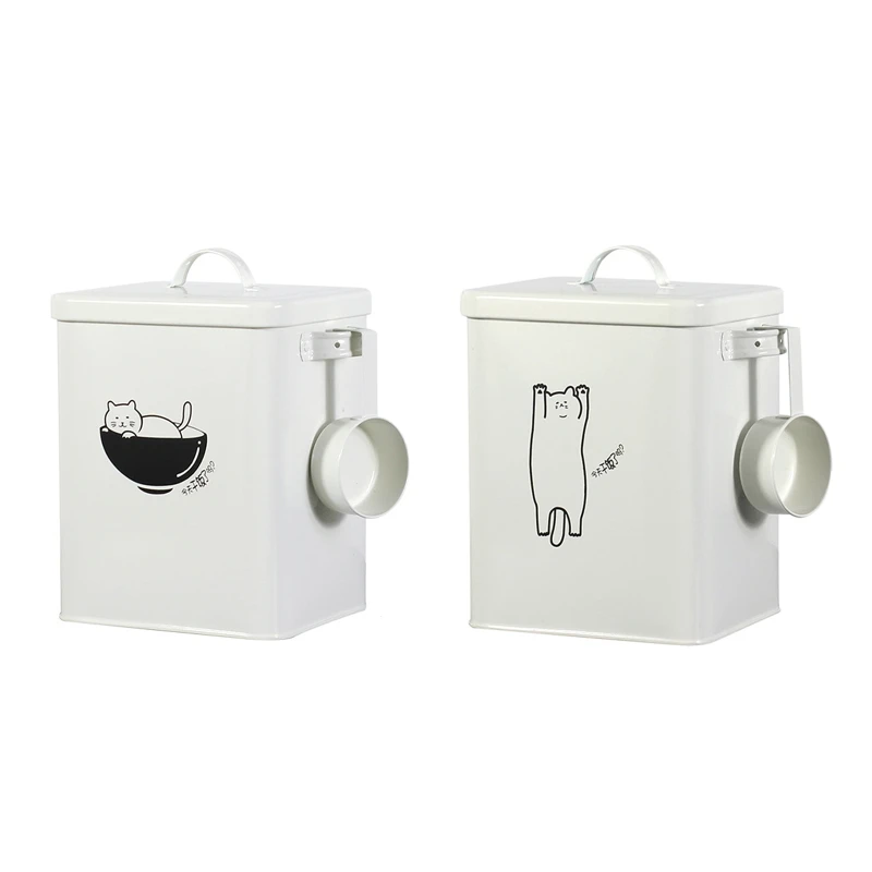 

T5EB Железный контейнер для пищевых продуктов для домашних животных, жестяной контейнер для сухих продуктов с герметичной крышкой