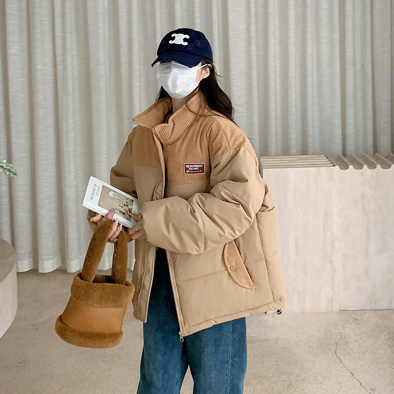 Куртка Fdfklak женская с хлопковой подкладкой модный короткий плотный свободный