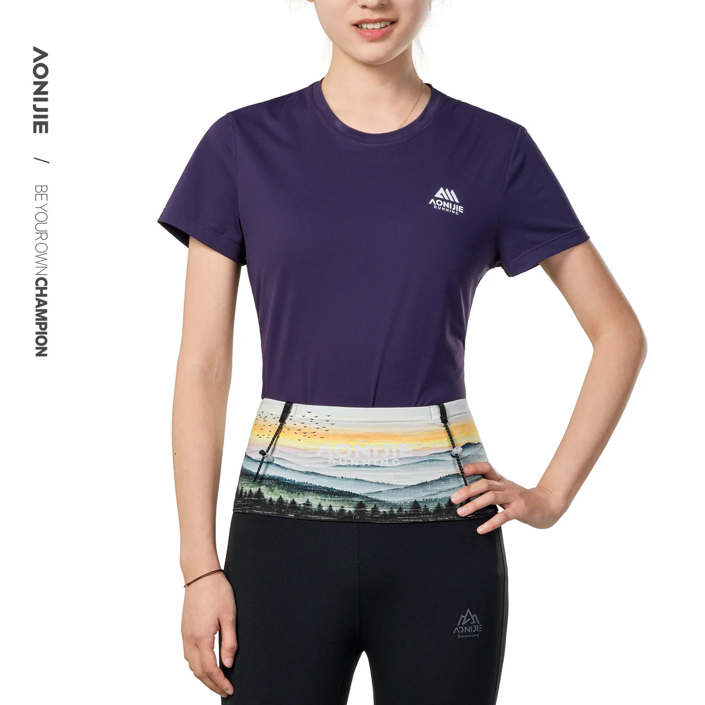 Спортивная эластичная поясная сумка AONIJIE Spring W8145 из супервязаного материала, пояс для номера на гонках по бегу, для триатлона, марафона, велоспорта (art.: 3920d8a830757) - 3920d8a830757