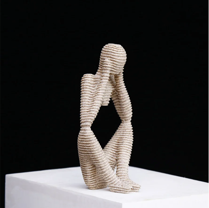 

Thinker Resin Statue Nordic Abstract Figurine Crafts Home Decor Modern Art Sculpture Living Room Desktop Decoration Accessories