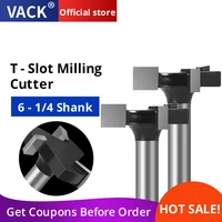 vack 1212mm shank t type slotting milling cutter 3 edge router bits for wood industrial grade end mill woodworking tools