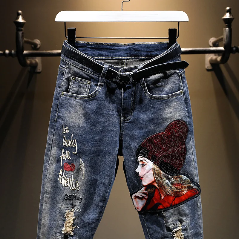 Женские шаровары с вышивкой и блестками новинка сезона осень-зима 2022 женские