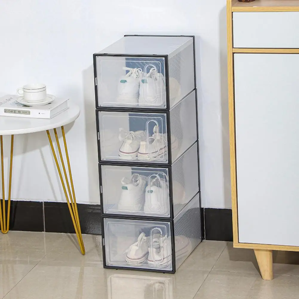 Бокс для обуви Пластиковые боксы хранения с крышками эффективной сборки