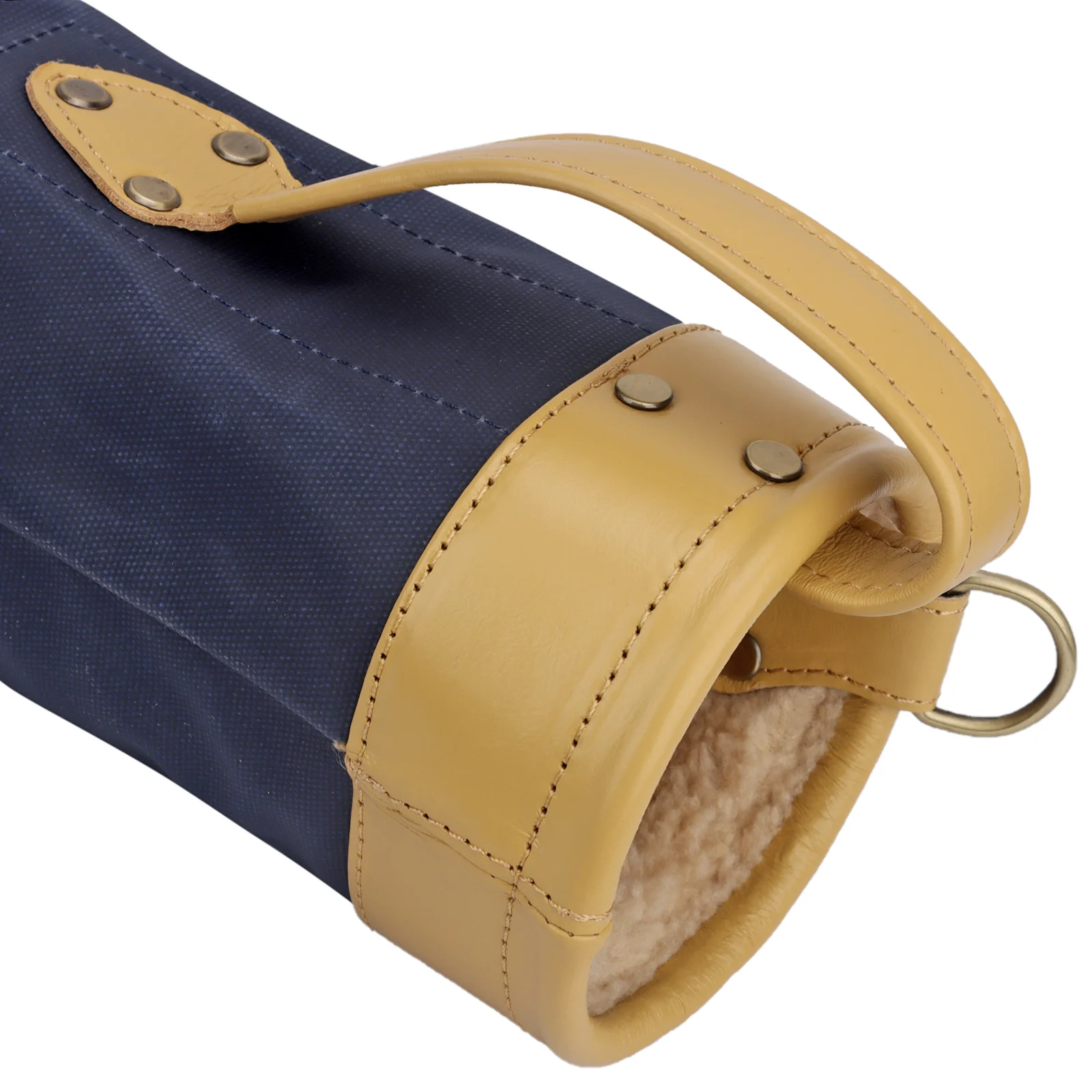 Tourbon Vintage Golf Club Bag Carrier Pencil Style Retro Blue Canvas & Leather w/Pocket Fleece Padded Golf Driving Range 79CM