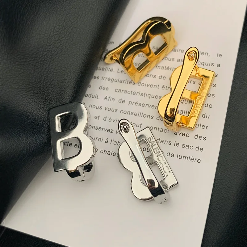 

Высококачественные позолоченные серьги-подвески из латуни с буквой B, 14 карат, золотые висячие серьги двойного назначения для женщин, модные украшения 2023