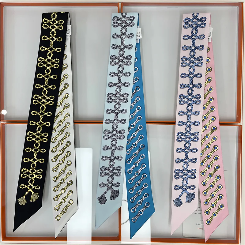 100% шелк высококачественные роскошные брендовые товары шарф Женская повязка на