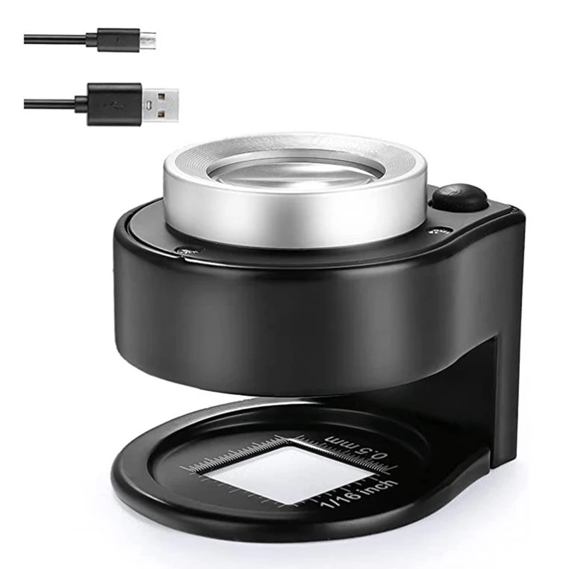 

Лупа 30X с 6 светодиодный дами, перезаряжаемая портативная настольная металлическая лупа для ювелиров, увеличительное стекло светильник кой