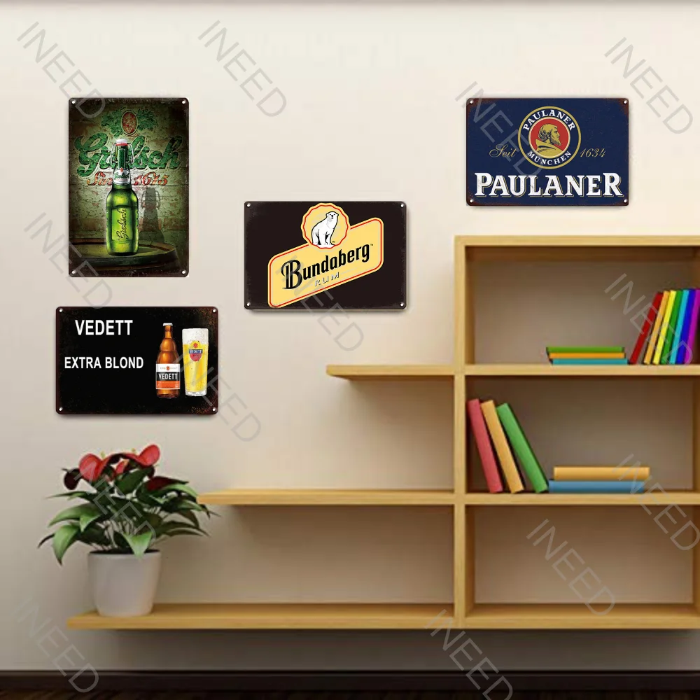 Немецкий пивной металлический знак винтажный оловянный плакат для бара паба
