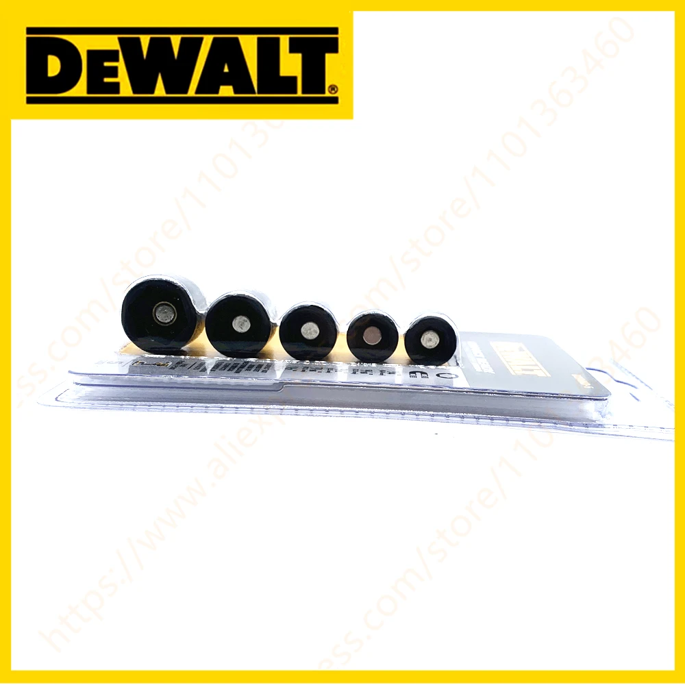 Ударная Магнитная втулка DEWALT 1/4-1/2 дюйма с шестигранным хвостовиком 5 шт. в
