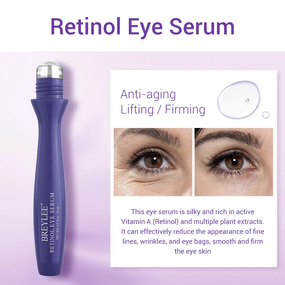 Retinol Eye Cream Anti-Aging Anti-Wrinkle Firming Eyes Crow's Feet Fine Lines Hyaluronic Acid Moisturizing Eye Essence BREYLEE
