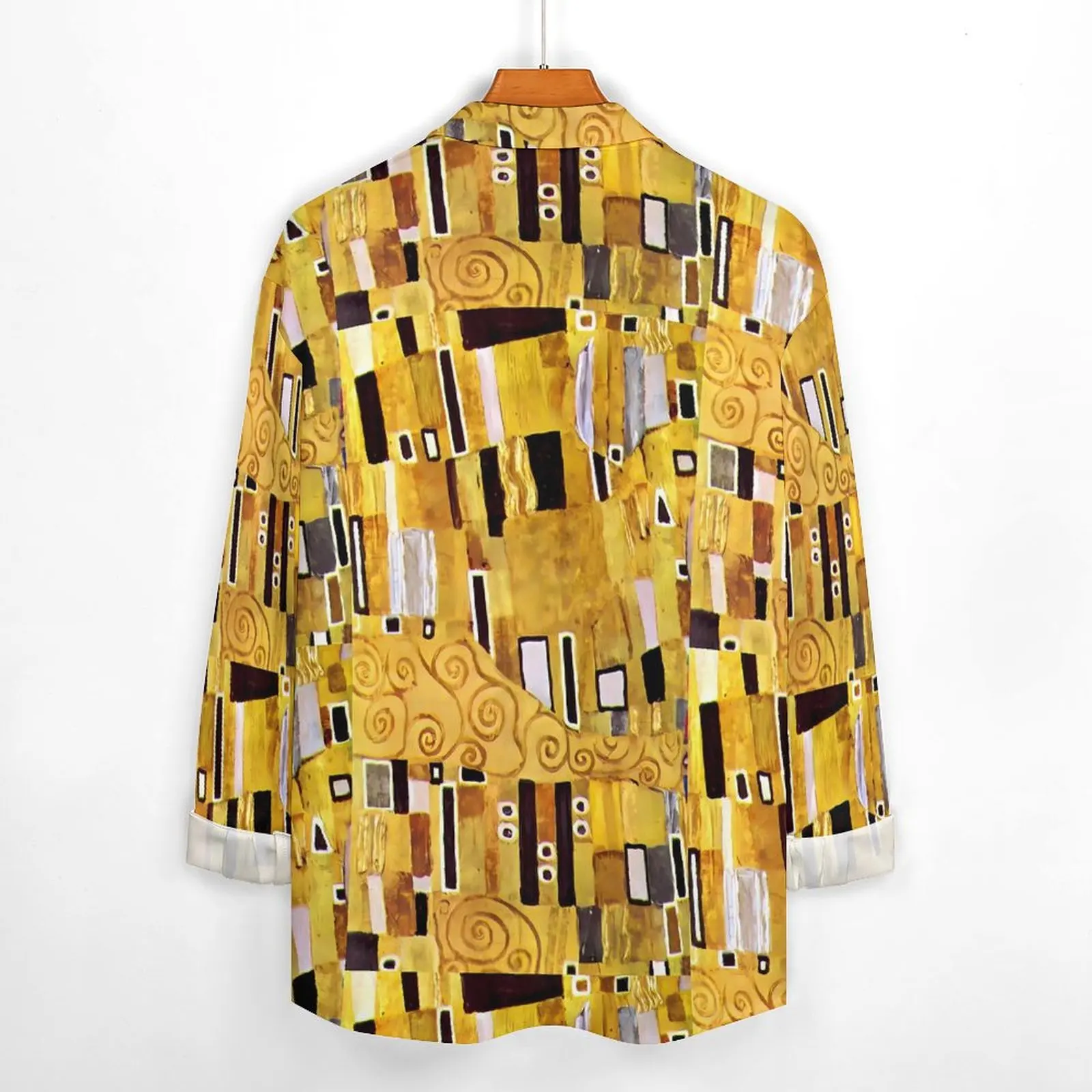Художественная рубашка Gustav Klimt повседневные рубашки с рисунком поцелуев длинным