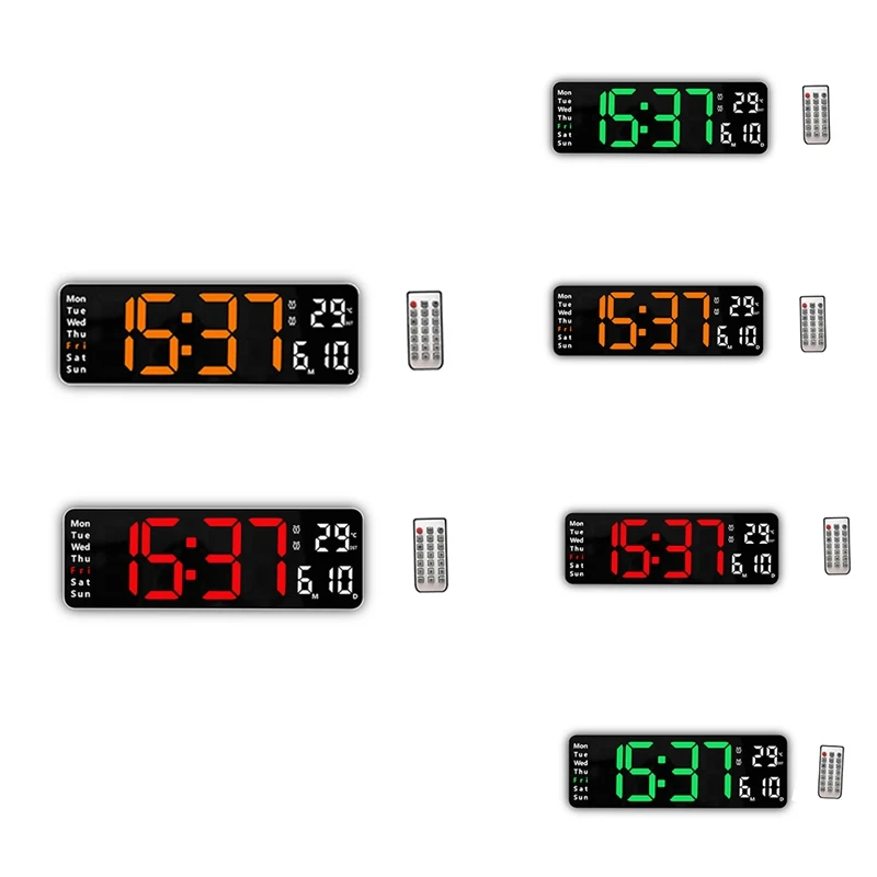 

Large Digital Wall Clock Remote Control Temp Date Week Display Timer Countdown Table Clock Wall Dual Alarms LED Clocks