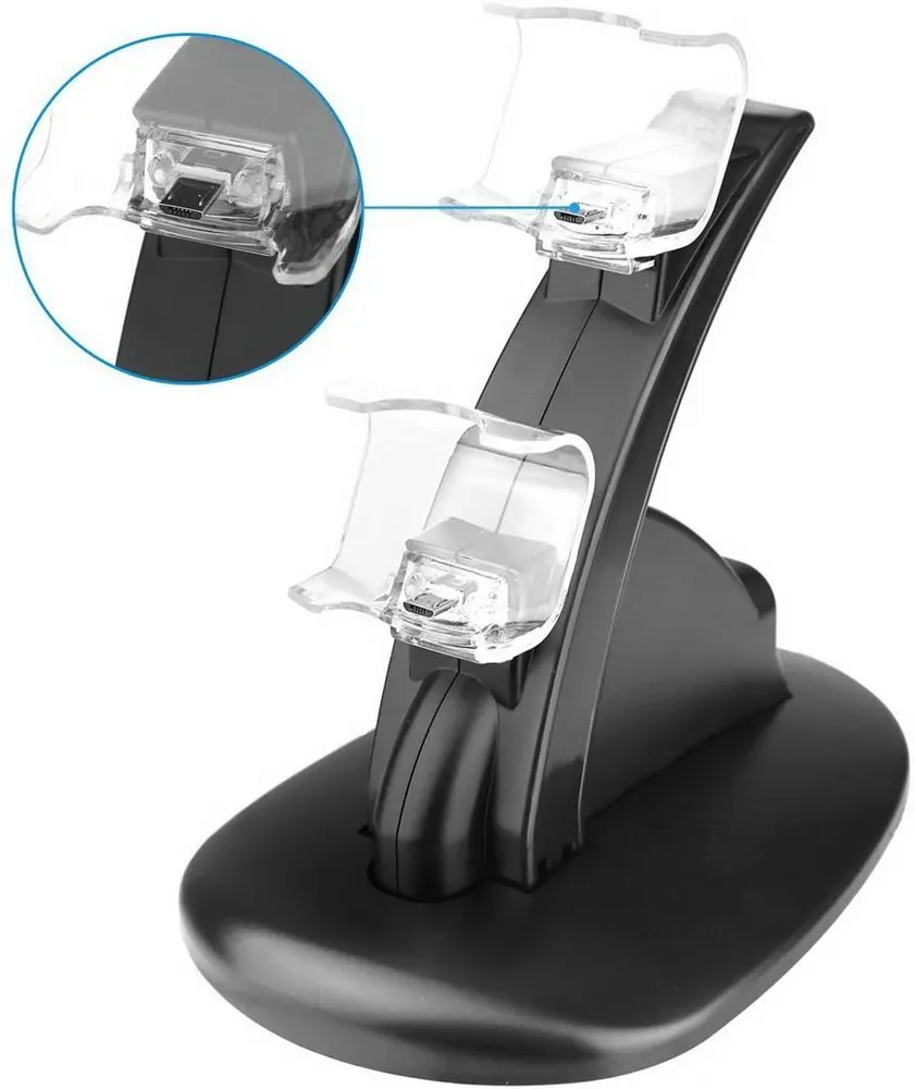 

NPS4 Accessories Dual Micro USB Charger Dock Joystick PS4 Charging Station for PlayStation4 Dualshock4 Controller Charger Stand