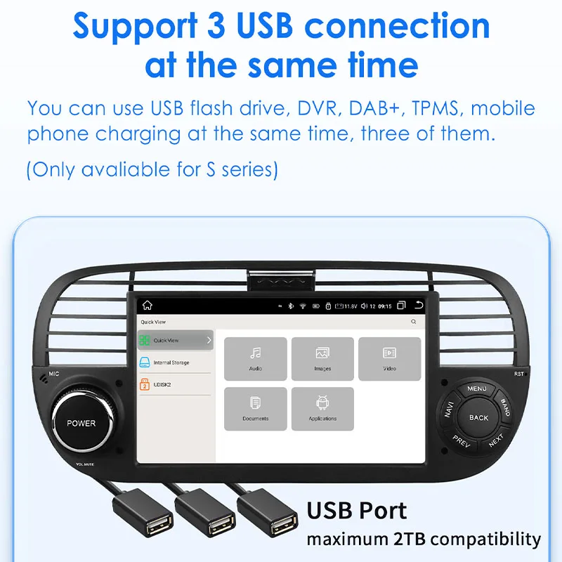 Фото Автомагнитола с поддержкой CarPlay, Octa Core 7862, Android Auto для FIAT 500 Abarth 2007-2015, мультимедиа, GPS-навигация, автомагнитола. №5