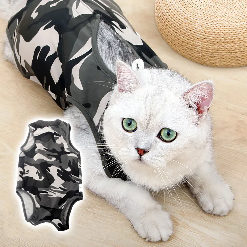 

Воздухопроницаемая Одежда для кошек, удобная послеоперационная Одежда для кошек с защитой от ран, костюм для отлучения домашних животных, легко носить