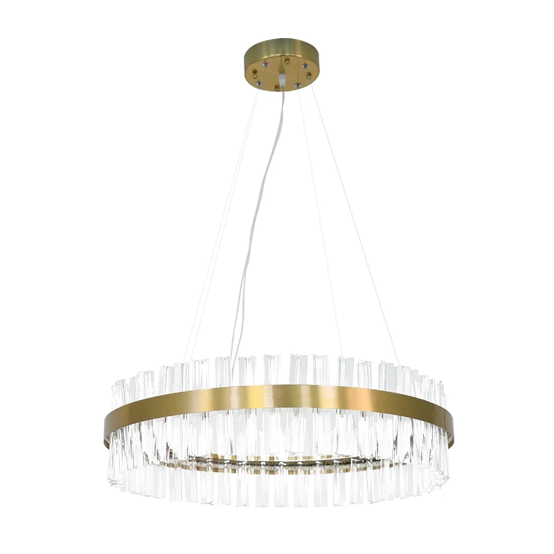 Дешево Современные хрустальные люстры светодиодный Люстра, Хрустальная круглая Подвесная лампа для гостиной, Потолочная люстра светильник для ст...