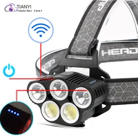 cob strong light outdoor camping searchlight usb charging built in battery red light mosquito repellent headlamp